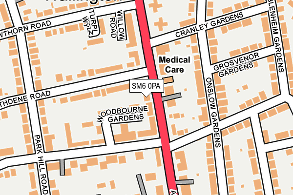 SM6 0PA map - OS OpenMap – Local (Ordnance Survey)