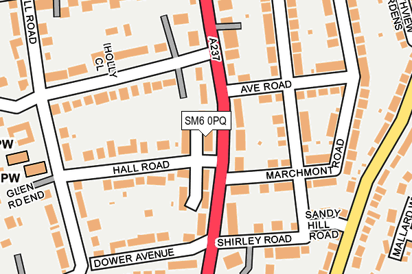 SM6 0PQ map - OS OpenMap – Local (Ordnance Survey)