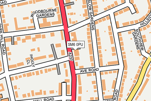 SM6 0PU map - OS OpenMap – Local (Ordnance Survey)