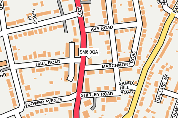 SM6 0QA map - OS OpenMap – Local (Ordnance Survey)