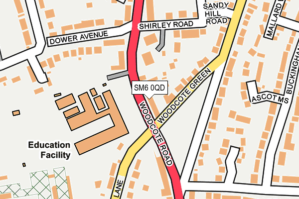 SM6 0QD map - OS OpenMap – Local (Ordnance Survey)