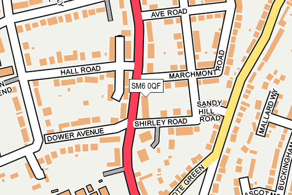 SM6 0QF map - OS OpenMap – Local (Ordnance Survey)