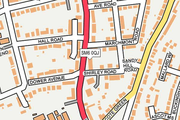 SM6 0QJ map - OS OpenMap – Local (Ordnance Survey)