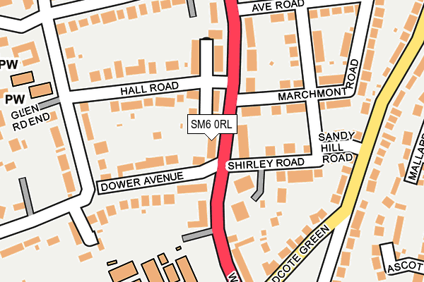 SM6 0RL map - OS OpenMap – Local (Ordnance Survey)