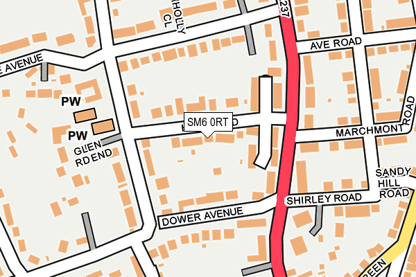 SM6 0RT map - OS OpenMap – Local (Ordnance Survey)