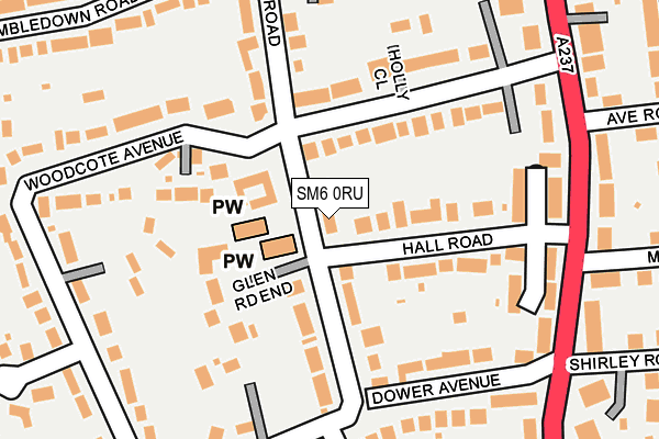 SM6 0RU map - OS OpenMap – Local (Ordnance Survey)