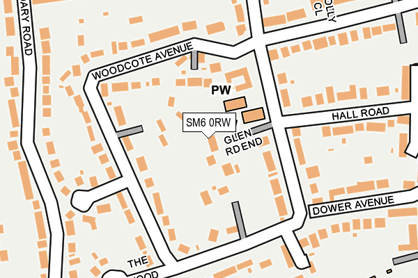 SM6 0RW map - OS OpenMap – Local (Ordnance Survey)