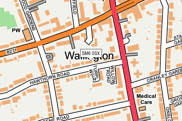 SM6 0SX map - OS OpenMap – Local (Ordnance Survey)