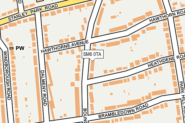 SM6 0TA map - OS OpenMap – Local (Ordnance Survey)