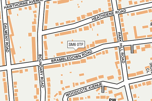 SM6 0TF map - OS OpenMap – Local (Ordnance Survey)