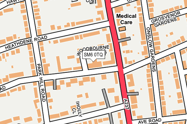 SM6 0TQ map - OS OpenMap – Local (Ordnance Survey)