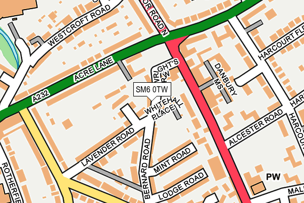 SM6 0TW map - OS OpenMap – Local (Ordnance Survey)