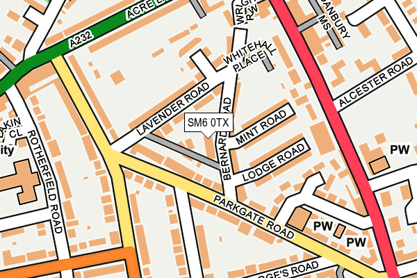 SM6 0TX map - OS OpenMap – Local (Ordnance Survey)