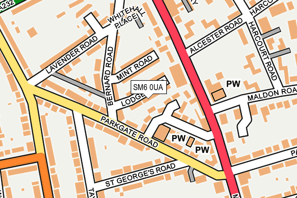 SM6 0UA map - OS OpenMap – Local (Ordnance Survey)