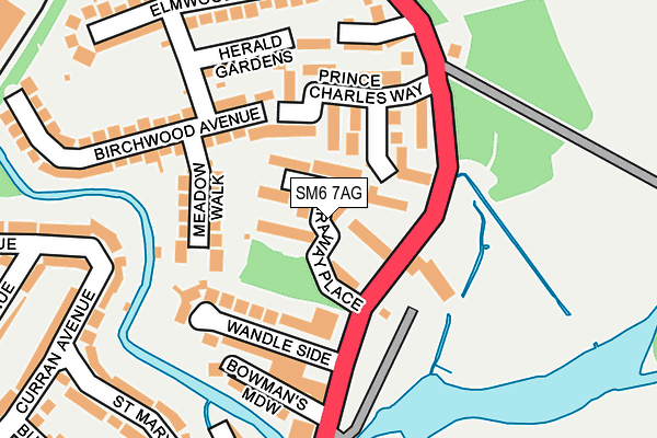 SM6 7AG map - OS OpenMap – Local (Ordnance Survey)