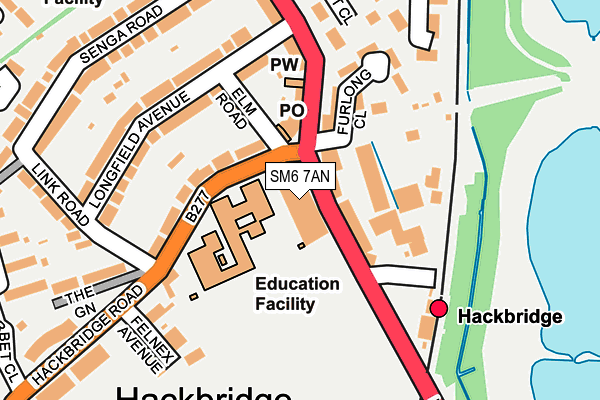 SM6 7AN map - OS OpenMap – Local (Ordnance Survey)