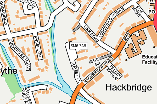 SM6 7AR map - OS OpenMap – Local (Ordnance Survey)