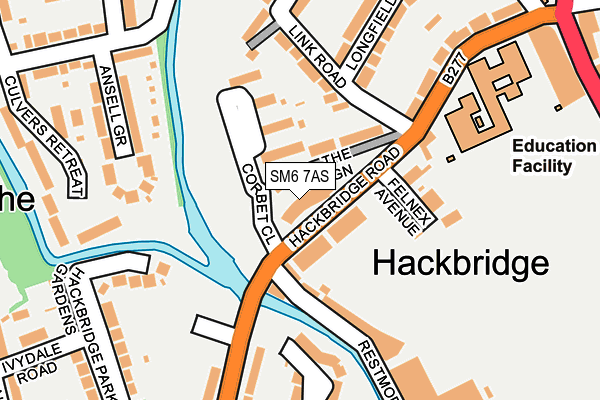 SM6 7AS map - OS OpenMap – Local (Ordnance Survey)