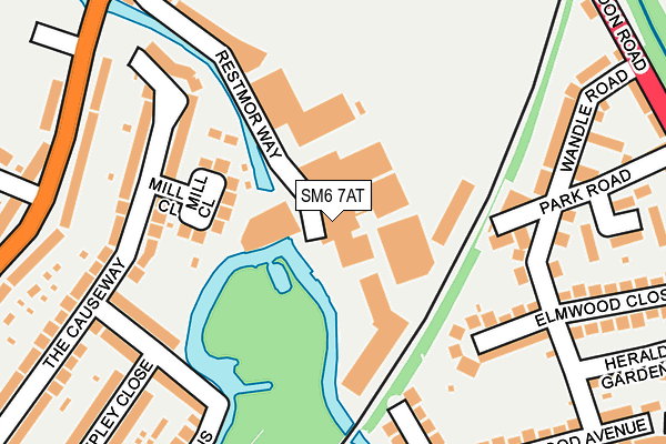 SM6 7AT map - OS OpenMap – Local (Ordnance Survey)