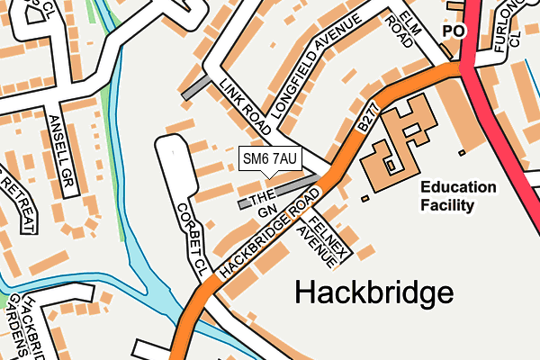 SM6 7AU map - OS OpenMap – Local (Ordnance Survey)