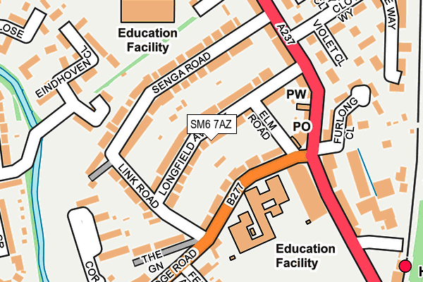 SM6 7AZ map - OS OpenMap – Local (Ordnance Survey)