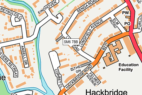 SM6 7BB map - OS OpenMap – Local (Ordnance Survey)