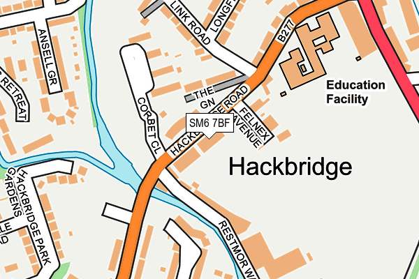 SM6 7BF map - OS OpenMap – Local (Ordnance Survey)