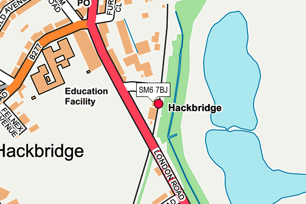 SM6 7BJ map - OS OpenMap – Local (Ordnance Survey)