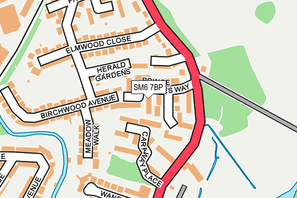 SM6 7BP map - OS OpenMap – Local (Ordnance Survey)