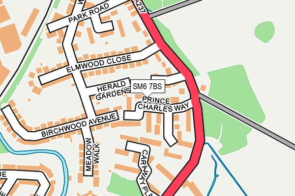 SM6 7BS map - OS OpenMap – Local (Ordnance Survey)