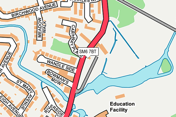 SM6 7BT map - OS OpenMap – Local (Ordnance Survey)