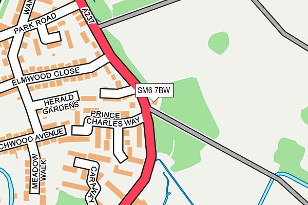 SM6 7BW map - OS OpenMap – Local (Ordnance Survey)