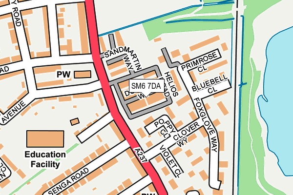 SM6 7DA map - OS OpenMap – Local (Ordnance Survey)