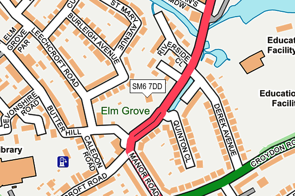 SM6 7DD map - OS OpenMap – Local (Ordnance Survey)