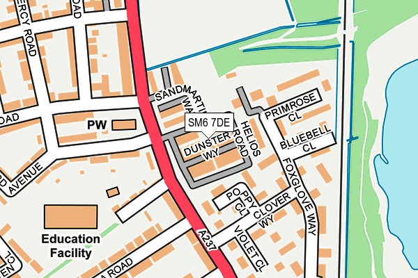 SM6 7DE map - OS OpenMap – Local (Ordnance Survey)