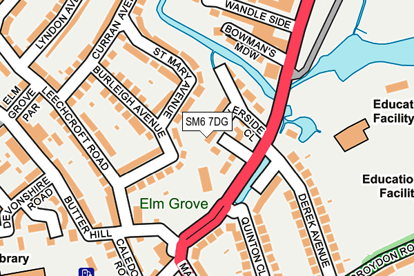 SM6 7DG map - OS OpenMap – Local (Ordnance Survey)