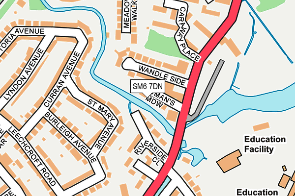 SM6 7DN map - OS OpenMap – Local (Ordnance Survey)