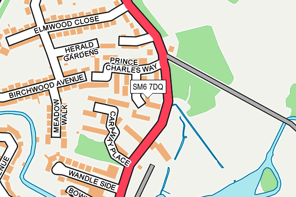 SM6 7DQ map - OS OpenMap – Local (Ordnance Survey)