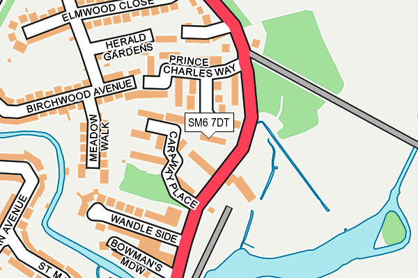 SM6 7DT map - OS OpenMap – Local (Ordnance Survey)