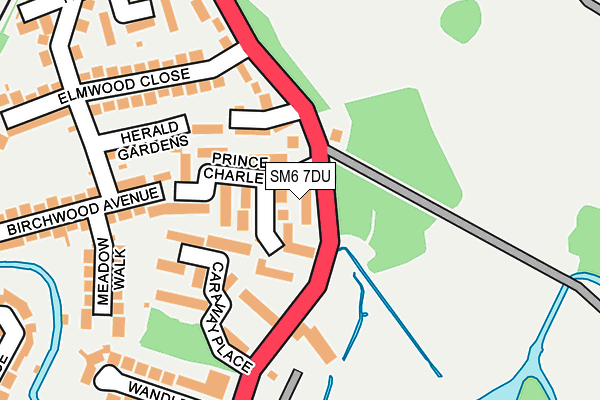 SM6 7DU map - OS OpenMap – Local (Ordnance Survey)