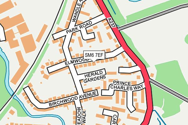 SM6 7EF map - OS OpenMap – Local (Ordnance Survey)