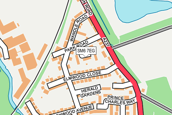 SM6 7EG map - OS OpenMap – Local (Ordnance Survey)