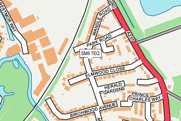 SM6 7EQ map - OS OpenMap – Local (Ordnance Survey)