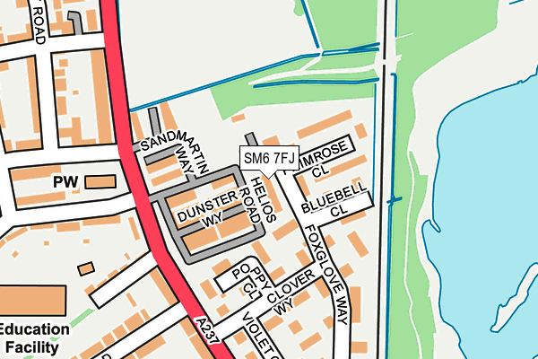 SM6 7FJ map - OS OpenMap – Local (Ordnance Survey)