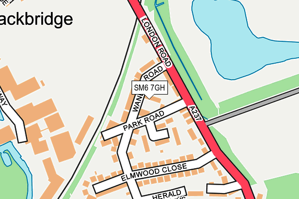 SM6 7GH map - OS OpenMap – Local (Ordnance Survey)