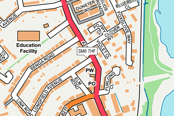 SM6 7HF map - OS OpenMap – Local (Ordnance Survey)