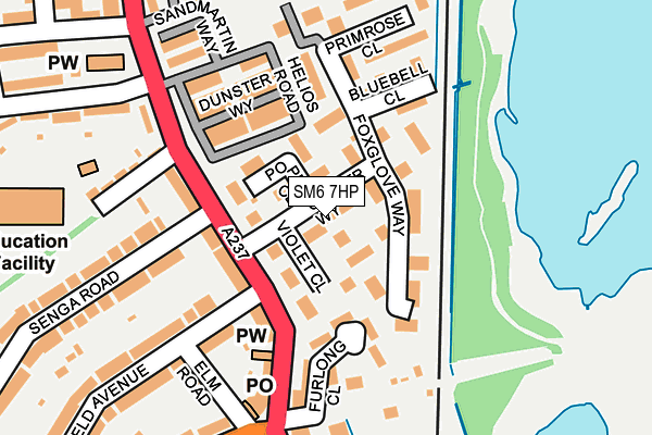 SM6 7HP map - OS OpenMap – Local (Ordnance Survey)