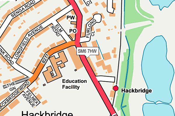 SM6 7HW map - OS OpenMap – Local (Ordnance Survey)