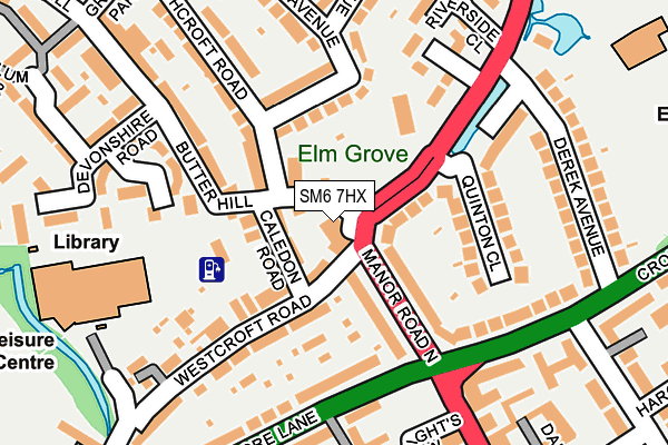 SM6 7HX map - OS OpenMap – Local (Ordnance Survey)