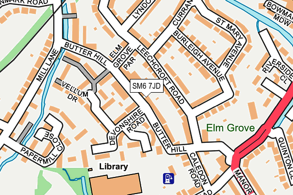 SM6 7JD map - OS OpenMap – Local (Ordnance Survey)